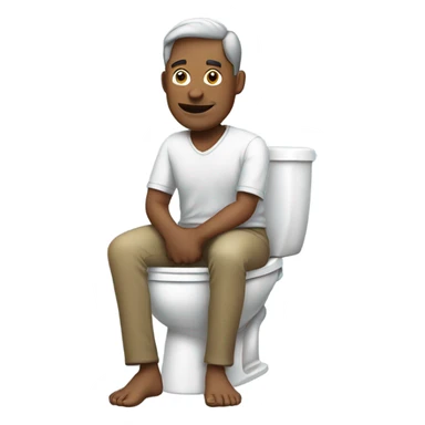 Man sitting on toilet sticker