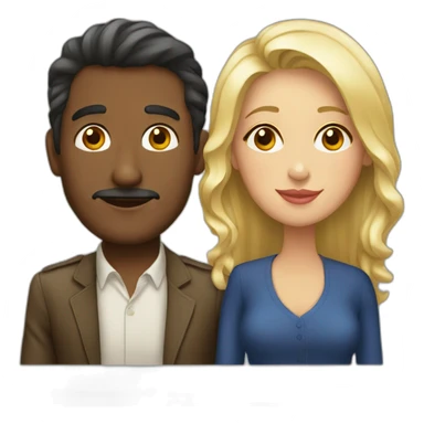 Couple of a colombian man and a french woman sticker