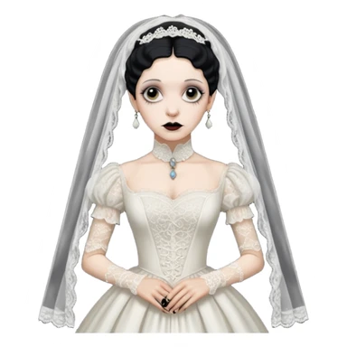 Lene Lovich like victorian creepy bride sticker