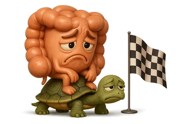  EMOJI STILE IPHONE 3D DI UN INTESTINO CON ESPRESSIONE ANGOSCIATA CHE CAMMINA SEDUTO IN GROPPA SUL GUSCIO DI UNA TARTARUGA IN ATTESA ESTENUANTE DI RAGGIUNGERE UN TRAGUARDO POCO PIù AVANTI, SULLA LORO DESTRA. IL TRAGUARDO è UNA BANDIERA A DUE PIEDI CON FASCIA A SCACCHI BIANCHI E NERI. iperrealistico 4k sticker