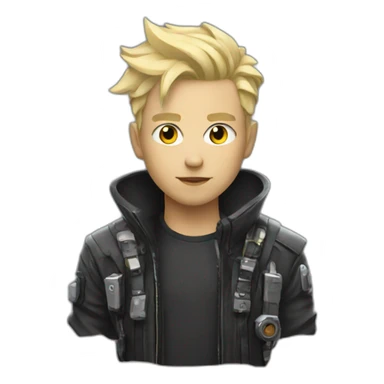 Blond cyberpunk man sticker