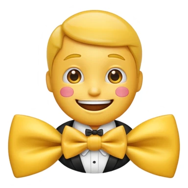 emoji wearing a bow-tie with letters LoL on the Bowtie sticker