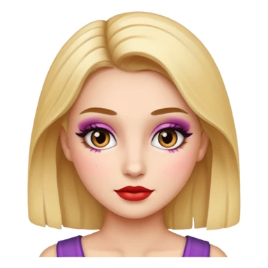 Girl with makeup sticker