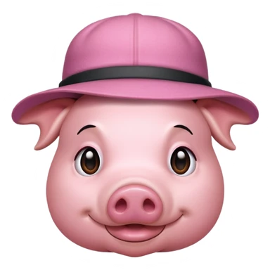 pig wear hat, front vỉew sticker