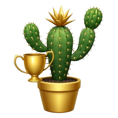 golf trophy cactus sticker