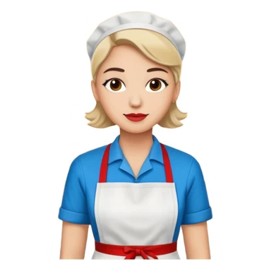 serveur restaurant, pop art, simple lines, flat sticker