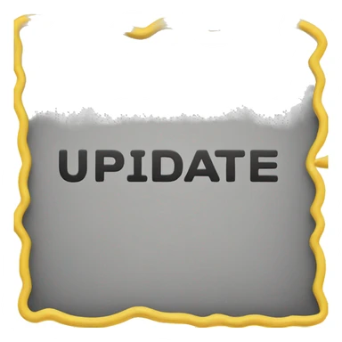 yellow rectangle bubble with the text "update" sticker