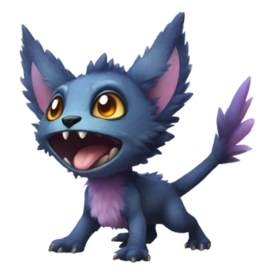 Colorful cute furry anthropomorphic painted Fakémon-Pokémon-Trico-Vernid-creature sticker