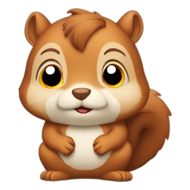 a tired squirrel is lying sticker