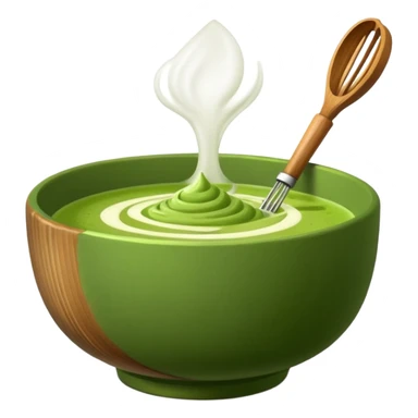 matcha in matcha bowl with whisk sticker