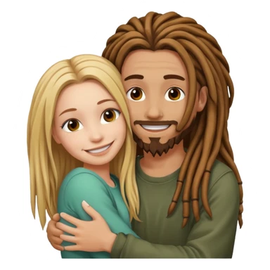 dreadhead hugging white girl sticker