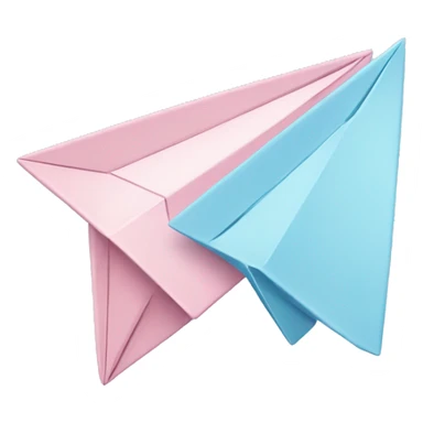 Pastel pink and pastel blue paper airplane  sticker