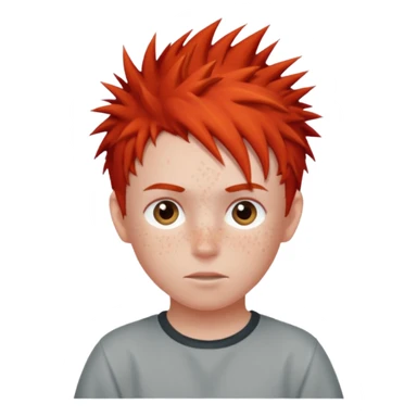 red spiky haired kid  sticker