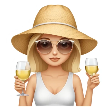 white girl on beach with wine sticker