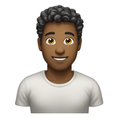 Young Man press a Button sticker