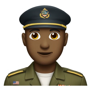 Military man in a New Year's cap sticker
