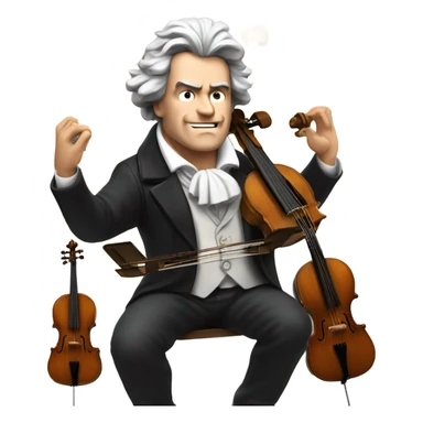 Beethoven explosion banjo cello piano sticker