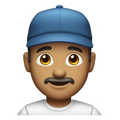 Cartoon character in Bitmoji style male, around 40 years old Details:The character is wearing a cap sticker