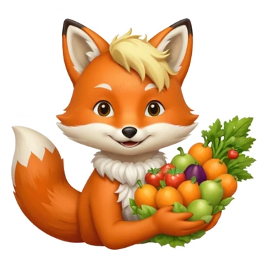 Smiling blonde Fox and Cornicopia sticker