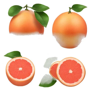 Two Grapefruit with leaves sticker