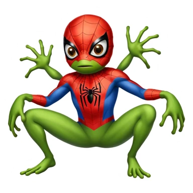 A frog in a spider-man costume sticker
