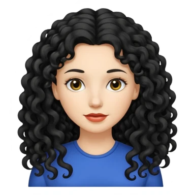 mujer blanca con cabello largo rizado negro sticker