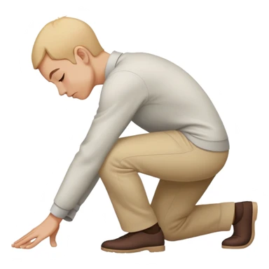 person bowing deeply, light skin tone, matching the 🙇🏻‍♀️ Apple emoji exactly sticker