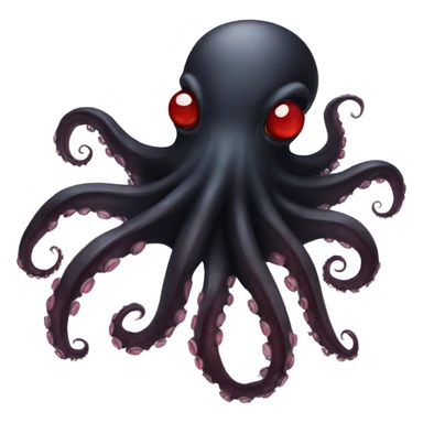 black octopus with red eyes sticker