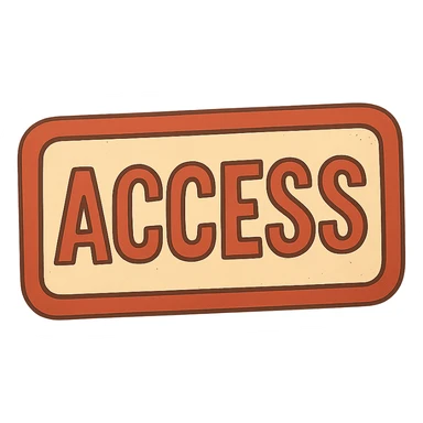 Remove the white background and make it transparent, keep the red stamp print with the word 'Access' unchanged, preserving the red color and stamp details. sticker