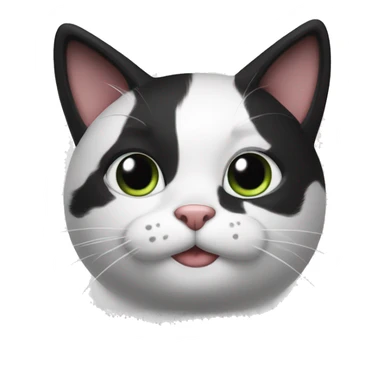 Black and white cat happy sticker