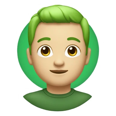 memoji with green background circle on transparent background sticker