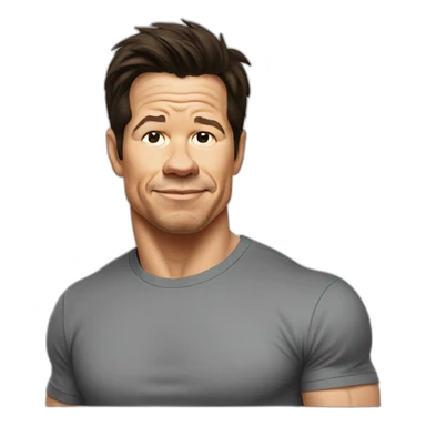 mark wahlberg cartoon wearing tee sticker
