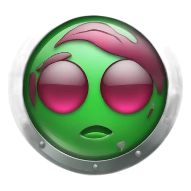 metal case, green ruby sticker