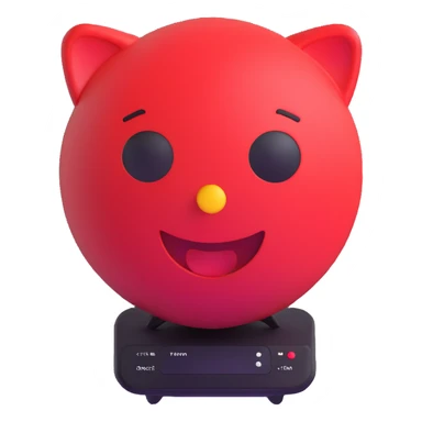 red 3D emoji style speaker sticker