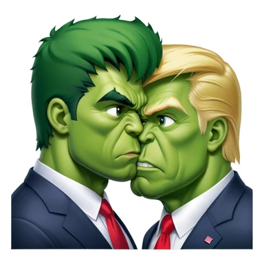 the hulk kissing donald trum sticker