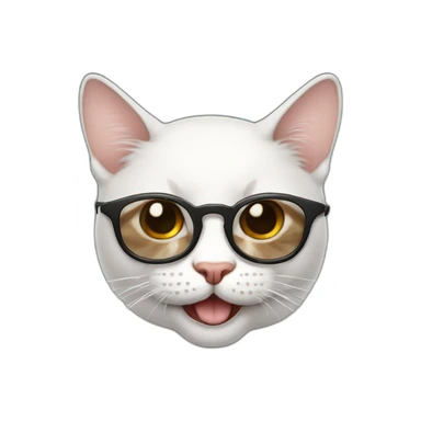 Gato con lentes y Dientes filosos  sticker