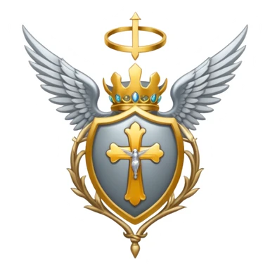 holy saint emblem with silver or white wings  sticker