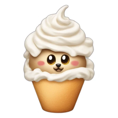 Whipped cream hedgehog sticker