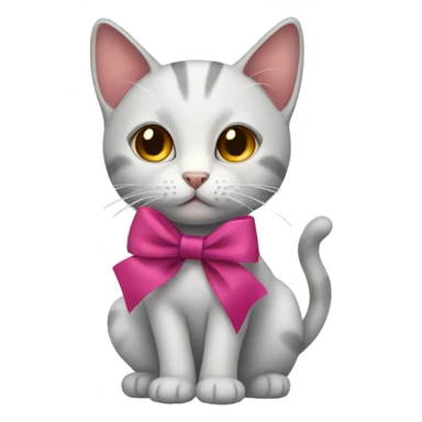 cat wearing a ribbon sticker