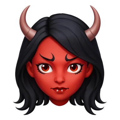 long hair devil girl sticker