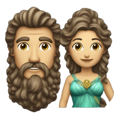 Couple poseidon (trident) et sirène sticker