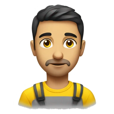 young Armenian Man in Yellow T-shirt  is thinking sticker