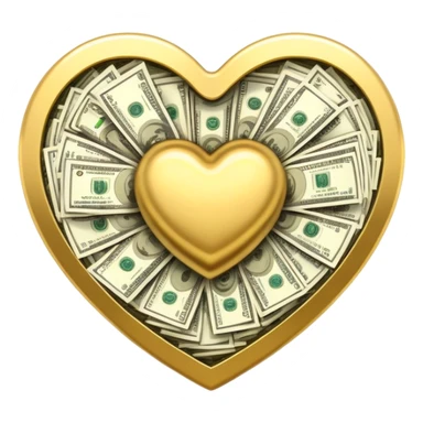 Heart made of money  sticker