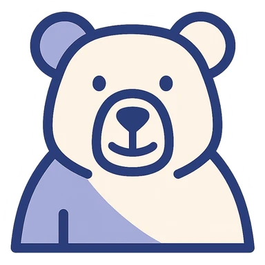 A bear icon with a modern, flat design style. sticker