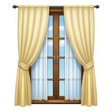 Window with  curtain, Apartment Windows. sticker