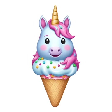 An ice cream with a pink unicorn holing a nuke  sticker