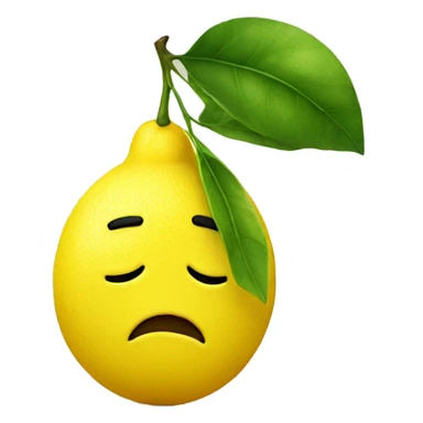 lemon with sad sticker