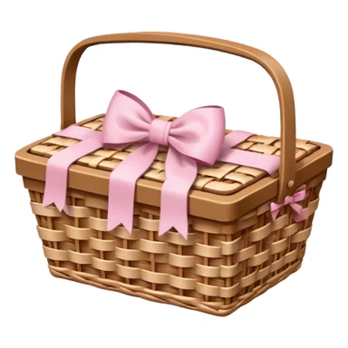 Picnic basket with light pink bow sticker