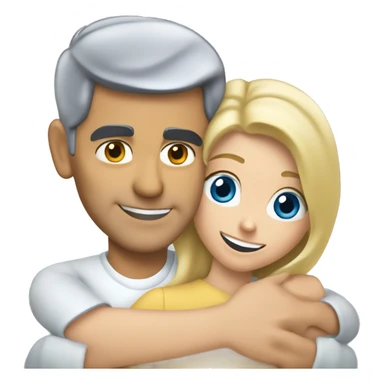 Hug hug hug George Clooney and blonde woman with blue eyes  sticker