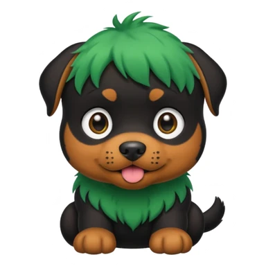 green haired baby rottweiler sticker